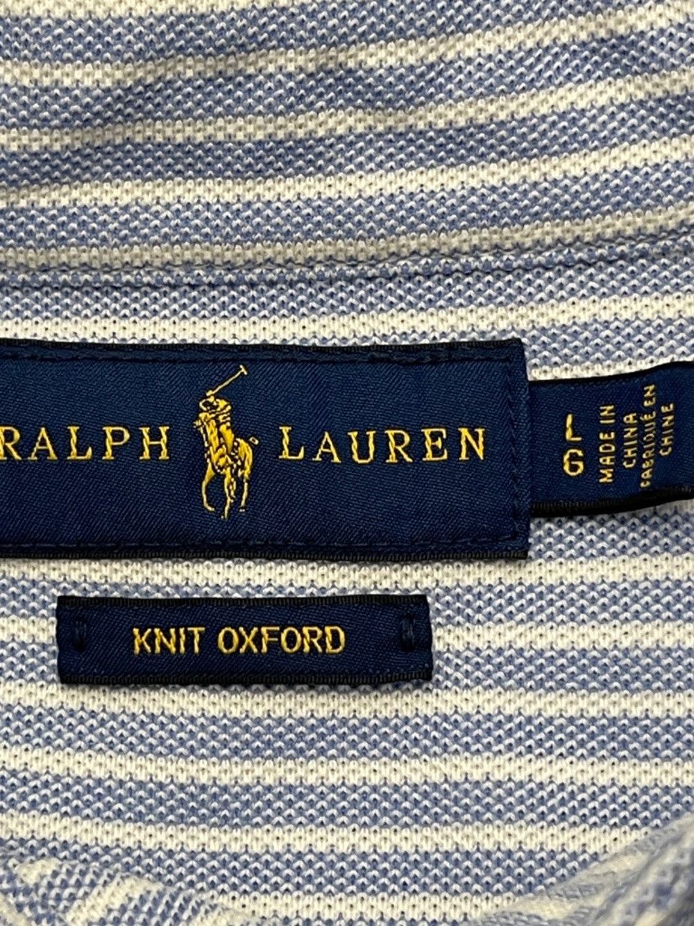 Ralph Lauren Knit Oxford Shirt Women's L Button Down Striped - Picture 6 of 11